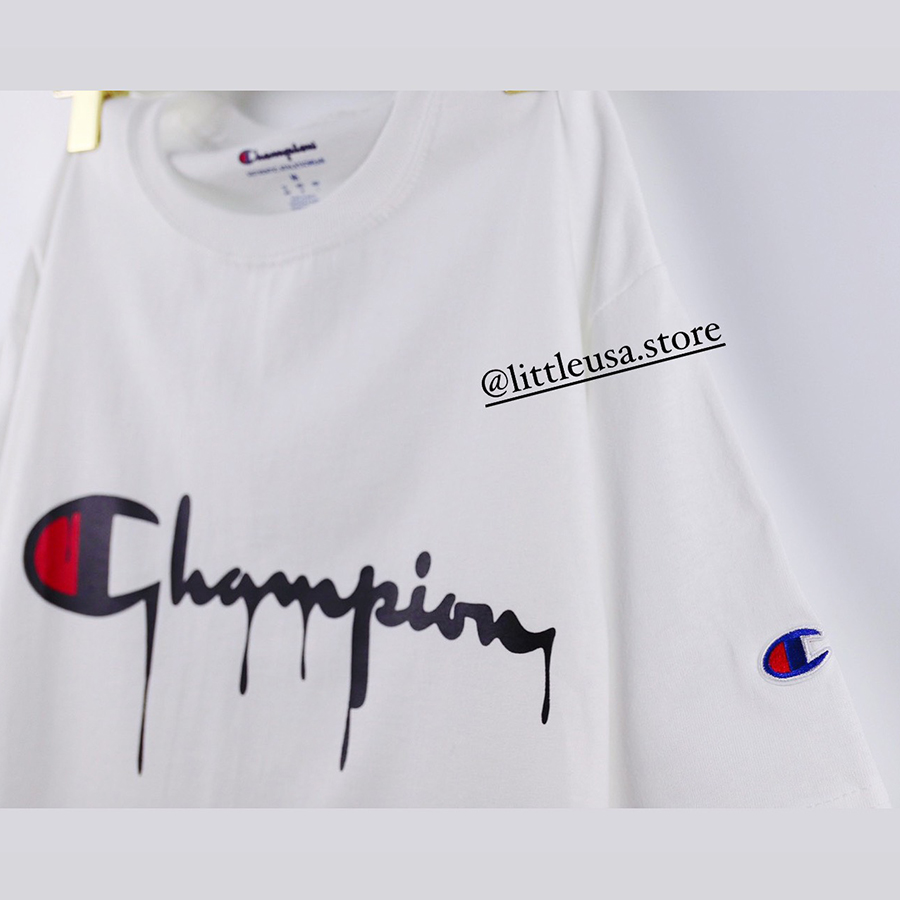 Áo Thun Champion® Tagless Drip Logo Tee (Tan Chãy) - Unisex Nam Nữ