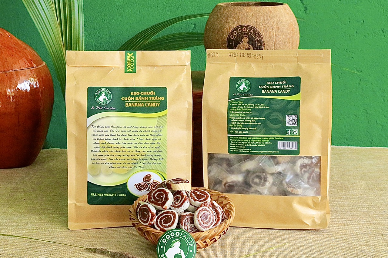 COMBO 5 bịch kẹo dừa mix vị Cocofarm 500g