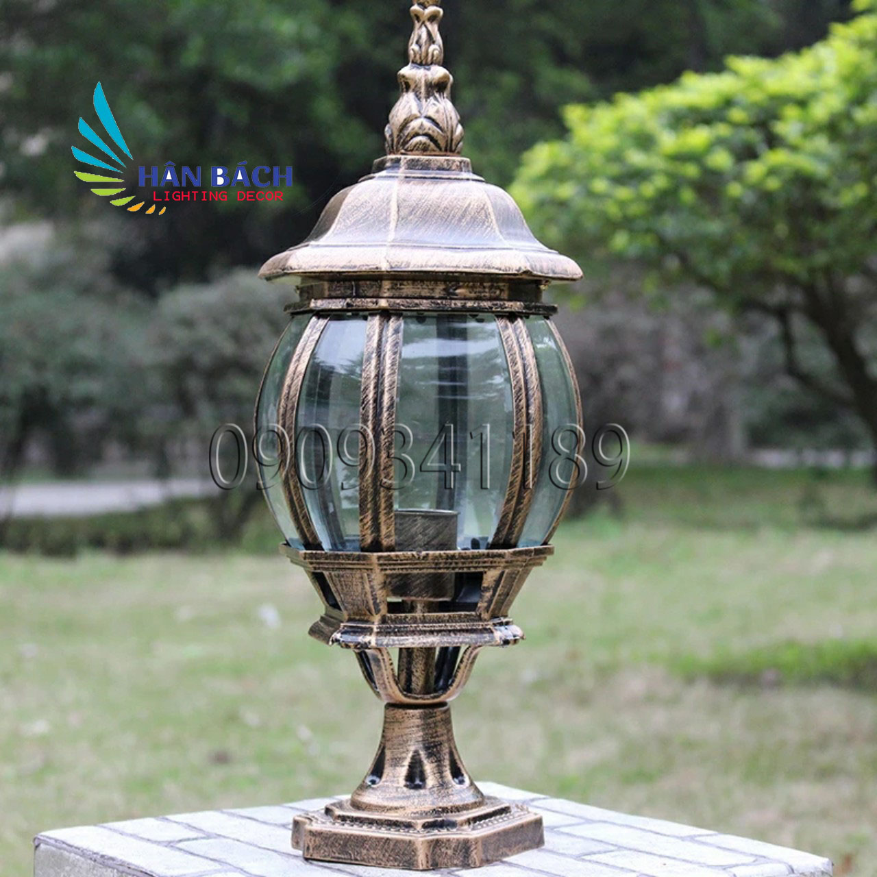 Đèn trụ cổng - Đèn trụ bờ bao - Đèn trụ hàng rào  HABALI Tặng kèm bóng LED