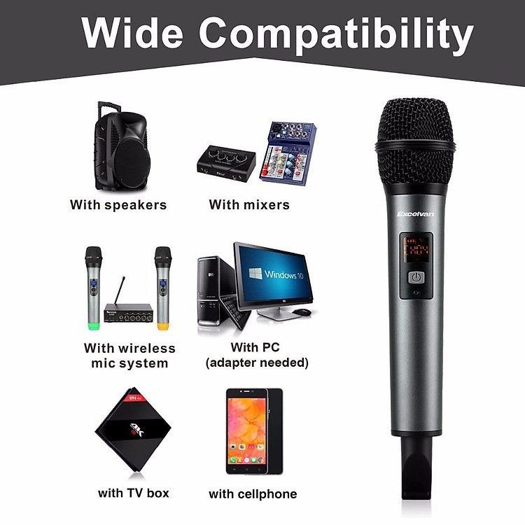 Karaoke microphone Bluetooth, wireless karaoke microphones excelvan K18V wireless microphone swell, karaoke microphone wireless presenter compact captured Italian mic good thanks to the high sensitivity mic not broken italian