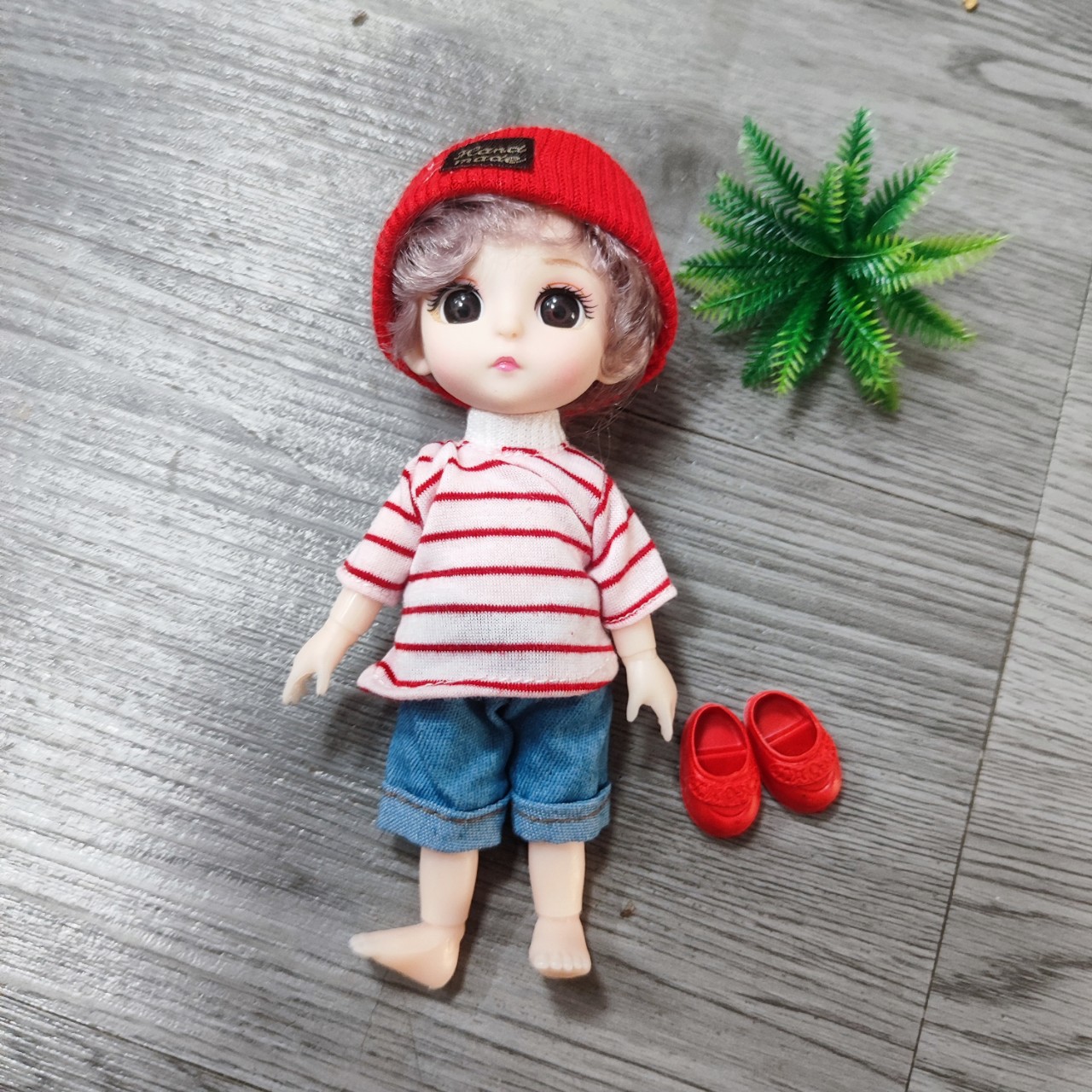búp bê bé trai 16cm mẫu mới mặc đồ thu đông đẹp