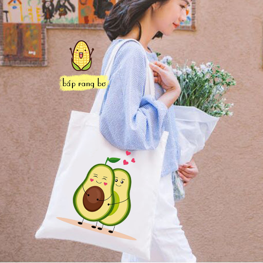 TÚI TOTE CANVAS QUẢ BƠ KHÓA ZIP - TÚI VẢI SIU TO CỰC BỀN