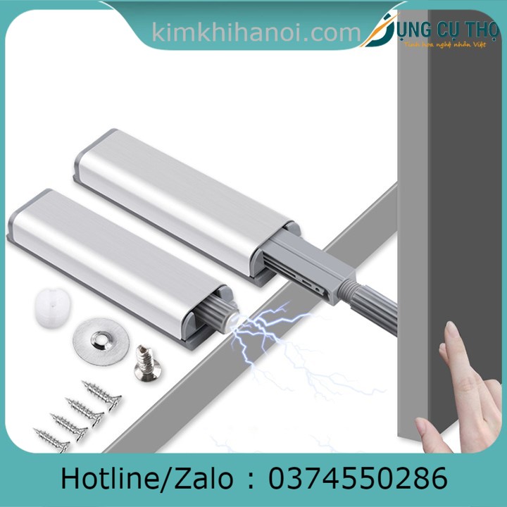 Dụng Cụ Nhấn - Mở, Hít Cánh Tủ Nam Châm_Nút nhấn mở cánh tủ có nam châm hít Inox
