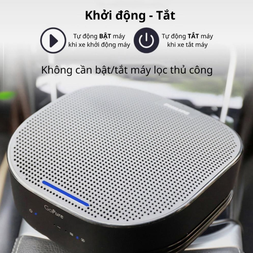 Máy khử mùi, lọc không khí trên xe ô tô Philips GP5301, dây nguồn USB type C - Hàng Chính Hãng