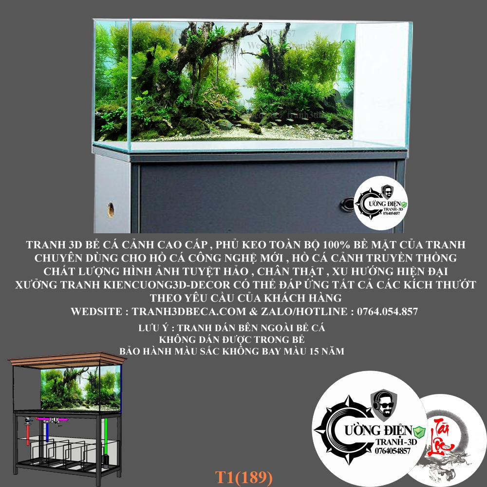 [Tặng Đồ Dán+Sticker] Tranh 3D dán bể cá cảnh hồ thuỷ sinh