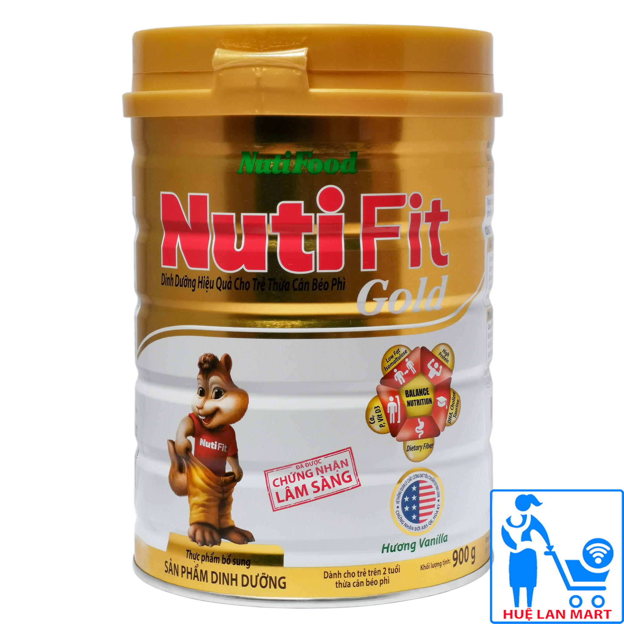 Sữa Bột Nutifood Nuti Fit Gold Hộp 900g (Dành cho trẻ trên 2 tuổi thừa cân béo phì)