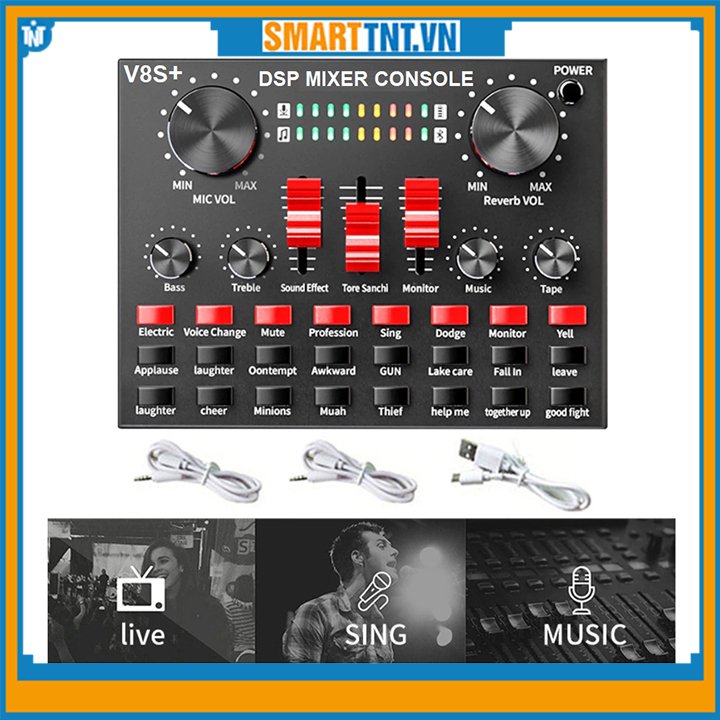 Trọn Bộ Hát Thu Âm Sound-Card V8S+ Micro BM900 Live Stream Tại Nhà - Bộ hát karaoke livestream giá rẻ - Combo Mic Livestream Hát Karaoke Chỉnh Giọng Chuyên Nghiệp