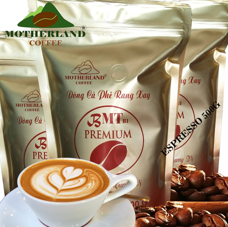 [HCM]Cà phê hạt pha máy Motherland gói 500g
