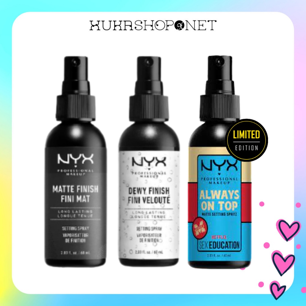 Xịt khóa nền giữ lớp trang điểm nyx matte finish setting spray 60ml