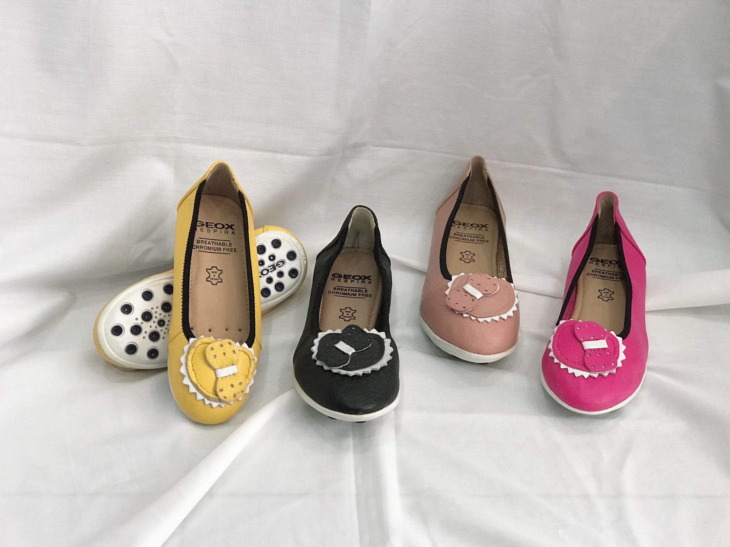 Giày búp bê baby nơ da GEOX (Đen)