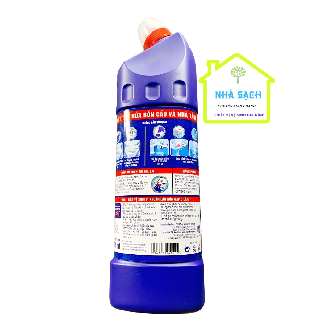 Nước Tẩy Bồn Cầu Vim Diệt Khuẩn Loại 900ml