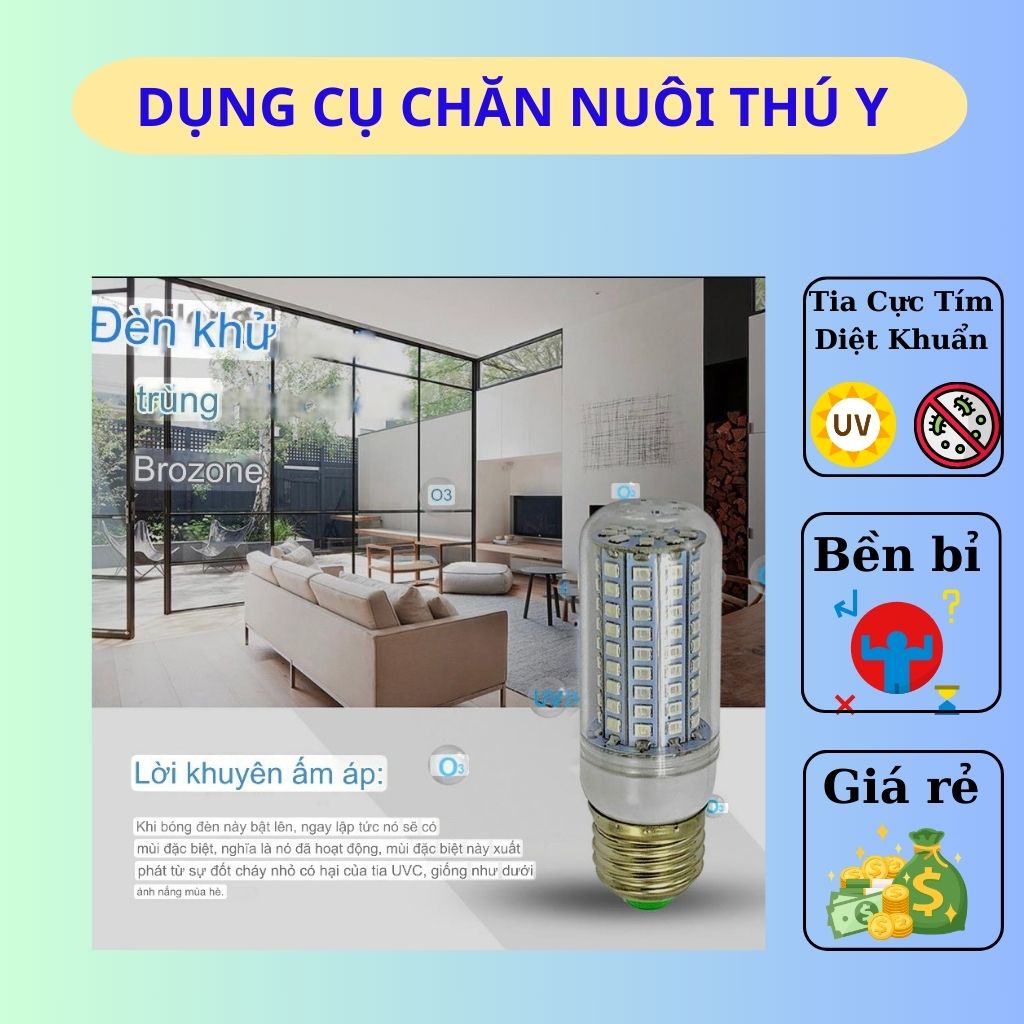 Bóng Đèn UVC Led Diệt Khuẩn 10W
