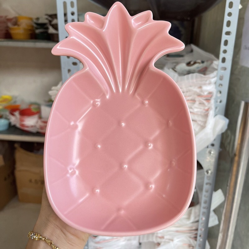 Bát đĩa gốm sứ decor bộ màu hồng siêu đẹp