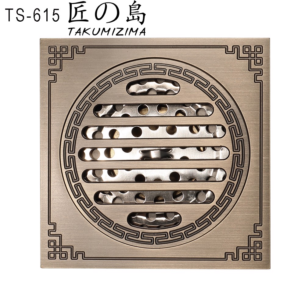 #TS-615 -Phểu thoát sàn, lọc rác. chống mùi hôi, ngăn côn trùng, chống nước trào ngược nhà tắm, nhà vệ sinh, ban công TakumiZima- chất liệu đồng