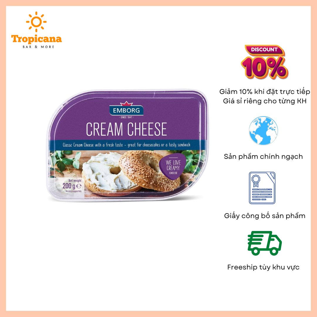 Phô mai kem Cream cheese Emborg