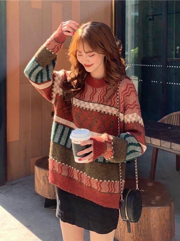 Áo len thổ cẩm noel ulzzang Hàn quốc