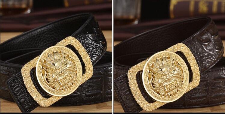 [HCM]Dây Nịt Thắt Lưng Đầu Rồng Da Bò Dập Vân Cá Sấu Cao Cấp - Thắt Lưng Nam Giá Rẻ