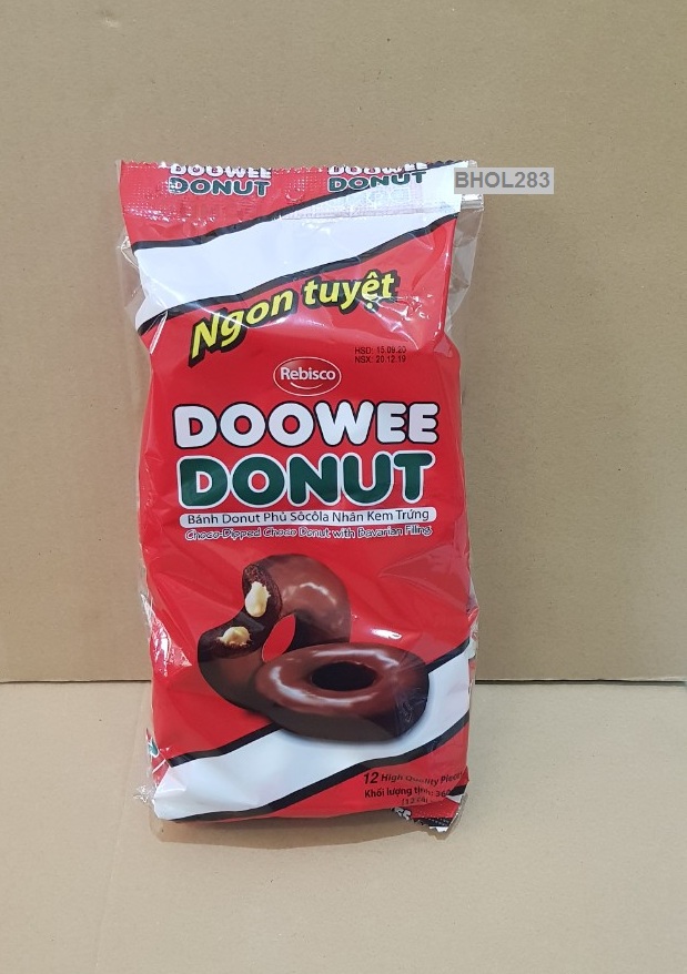 BÁNH DOOWEE DONUT SOCOLA NHÂN KEM TRỨNG l 12 Cái/Bịch