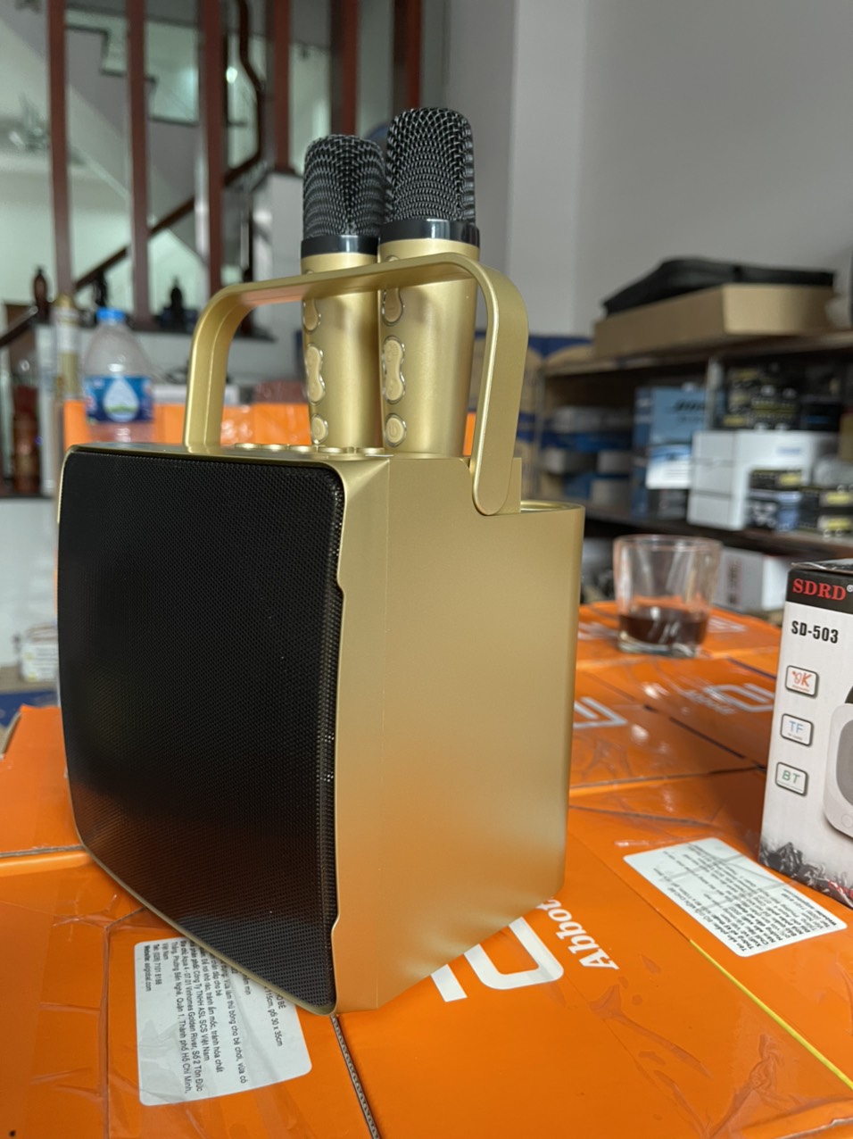 Loa karaoke mini Bluetooth SD508, KÈM 2 MICRO