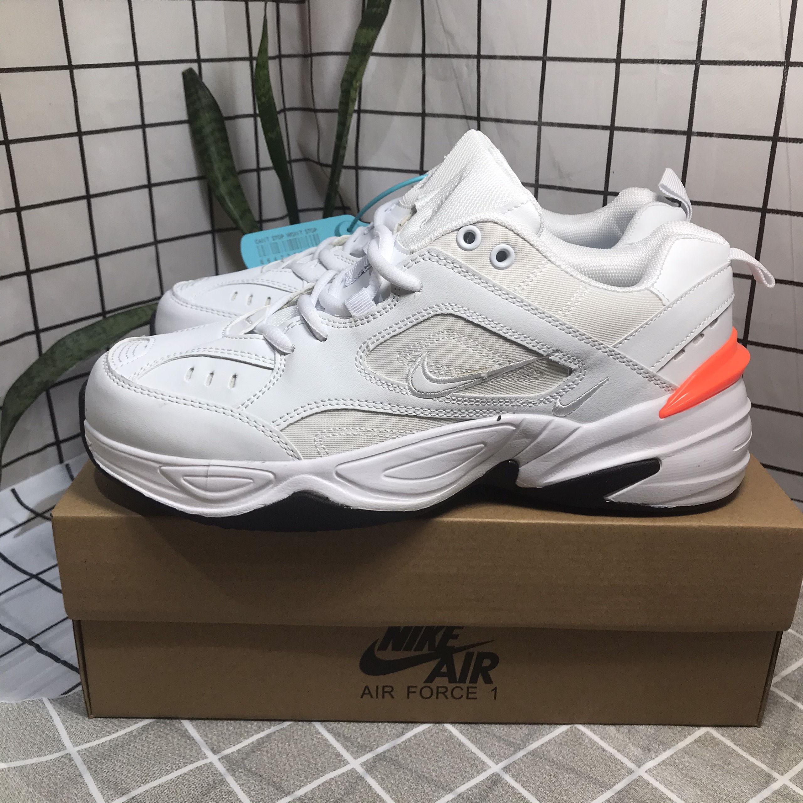 Giày M2K Tekno trắng gót cam nam nữ siêu hot [Tặng hộp]