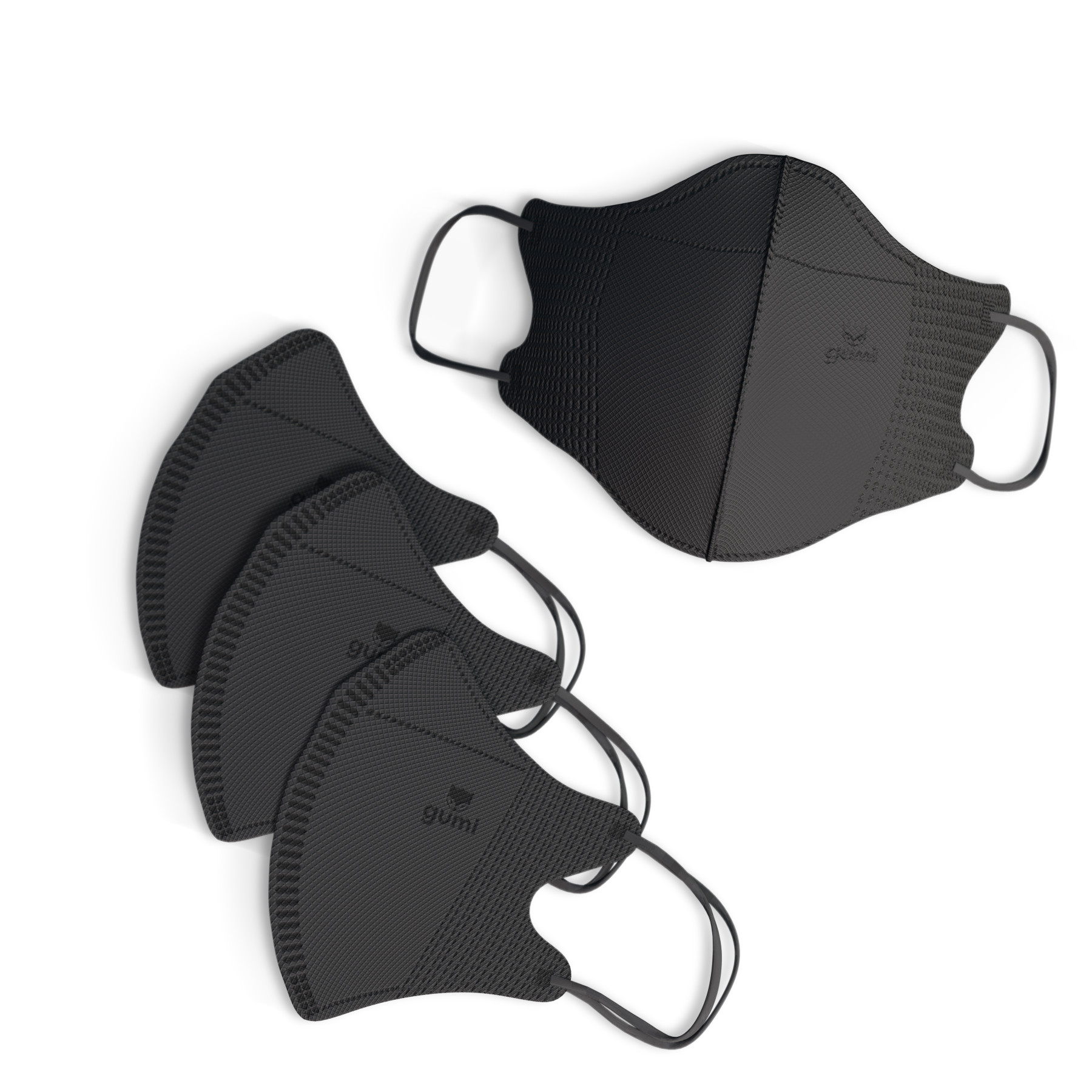 100 CHIẾC Khẩu trang màu đen 5D Gumi mask 3 lớp kháng khuẩn lọc bụi PM 2.5