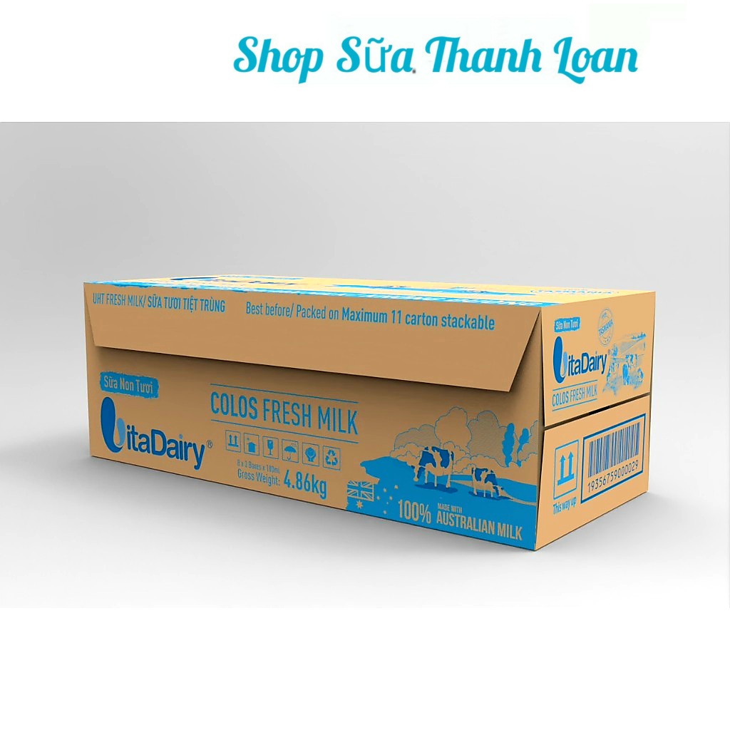 Thùng 24 hộp sữa non tươi vitadairy 180ml.