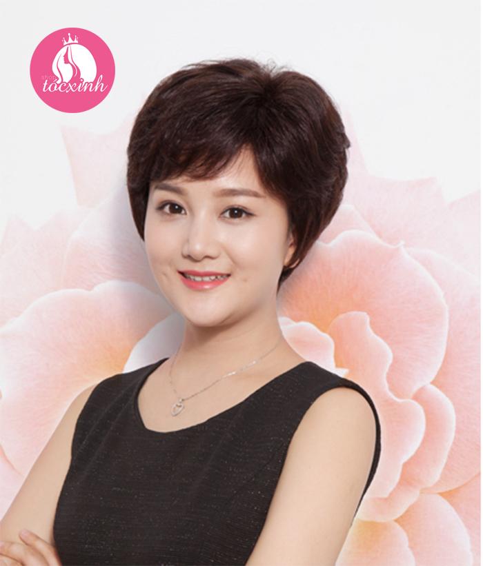 TÓC GIẢ NỮ TRUNG NIÊN CAO CẤP TẶNG KÈM LƯỚI TRÙM TÓC