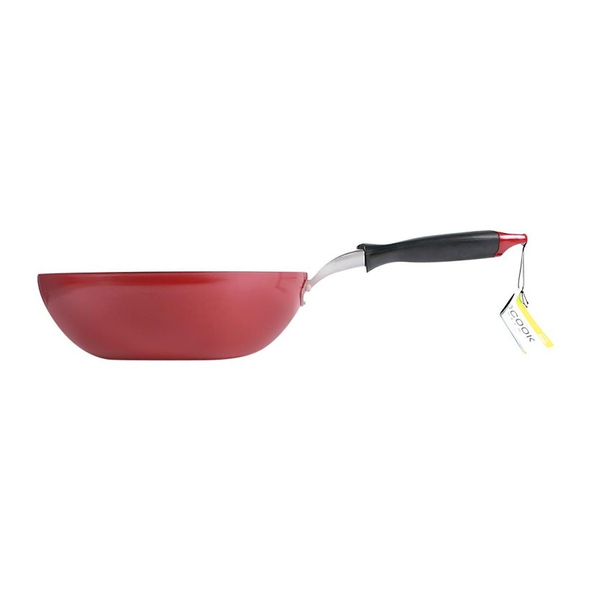 Chảo Sâu Lòng Đáy Từ E-Cook Deco Lock&Lock LED2285-IH 28cm (Đỏ - Dùng với bếp từ và mọi loại bếp)