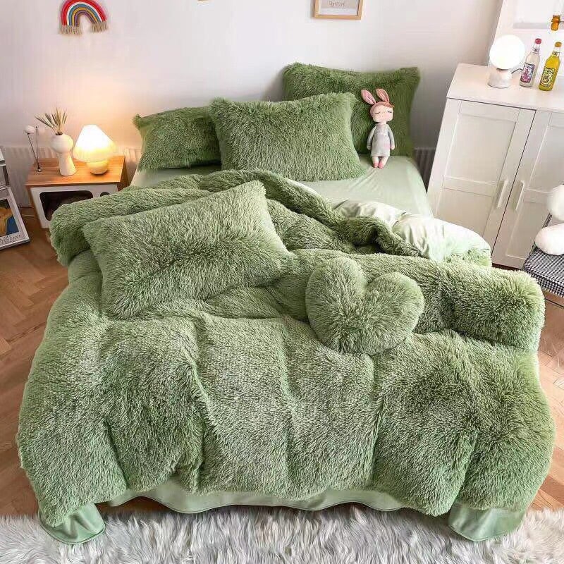 bộ chăn ga gối 5 món nỉ lông tim💗💗💗
