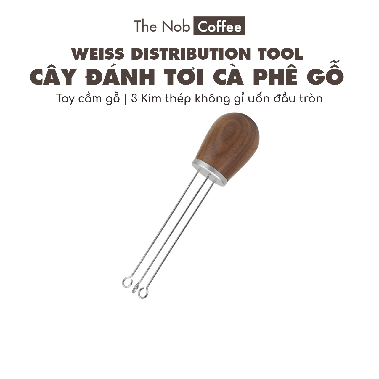 Dụng cụ đánh tơi bột cà phê Espresso cán gỗ | WDT Tool Coffee Distribution Tool Needle