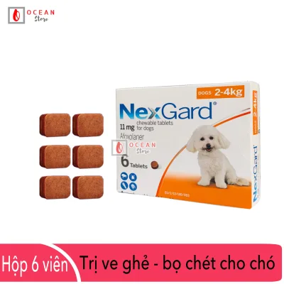 Thuốc trị ve ghẻ, bọ chét trên chó - Hộp 6 viên Nexgard cho chó 2-4kg (boxes 6 tablets 2-4kg)