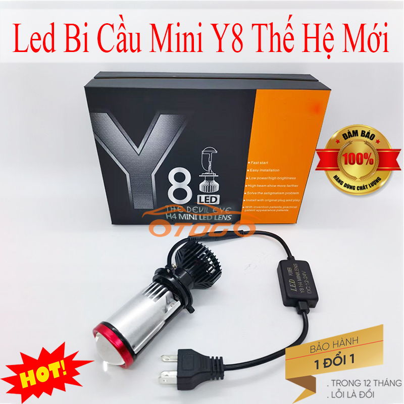 Đèn bi cầu mini led y8 thế hệ mới 42w , chân h4 siêu sáng