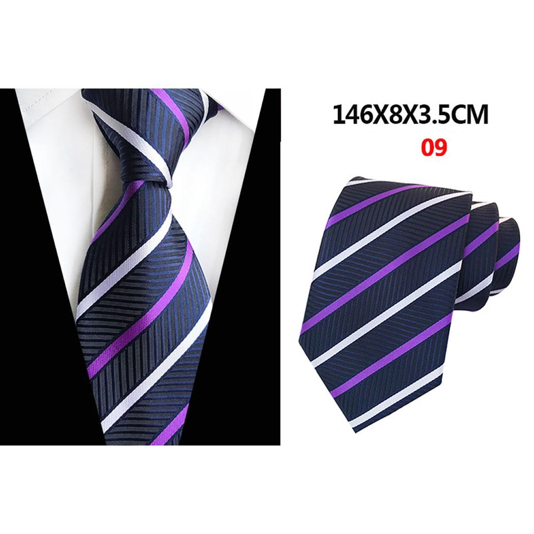 20 Kiểu Đàn ông Màu rắn Cà vạt Sọc Polyester Silk 1200 Mật độ cực cao Đan cổ điển 8CM Wide Jacquard dệt cà vạt quý ông phù hợp với phụ kiện cho tiệc cưới công sở
