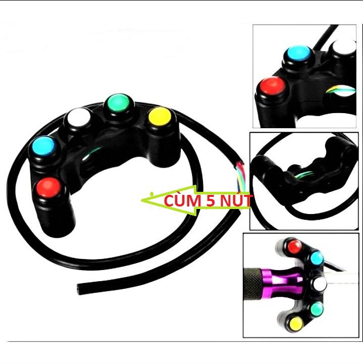 CÙM CÔNG TẮC 5 NÚT MẪU MỚI CHO ĐẠP ĐIỆN XE MÁY, CÔNG TẮC PASSING XE ĐIỆN , CÔNG TẮC ĐỘ XE ĐIỆN LOẠI TỐT