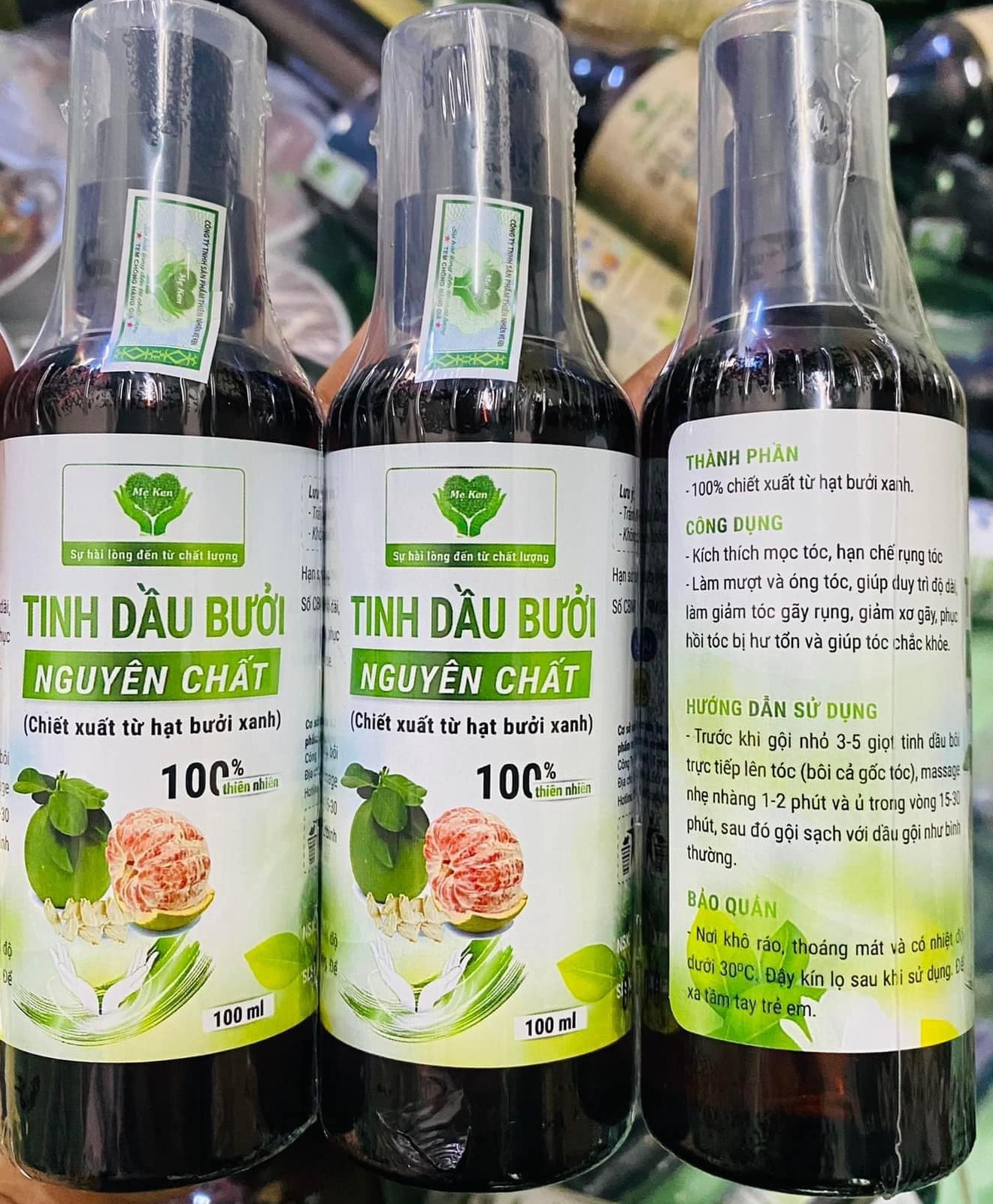 Tinh dầu bưởi nguyên chất Mẹ ken