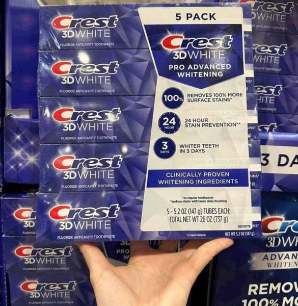 ( MẪU MỚI) KEM ĐÁNH RĂNG CREST 3D WHITE ADVANCED của Mỹ 147Gr