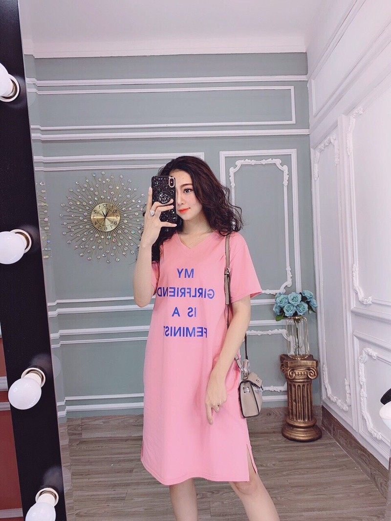 [HCM]ĐẦM SUÔNG COTTON CỔ TIM - MT06