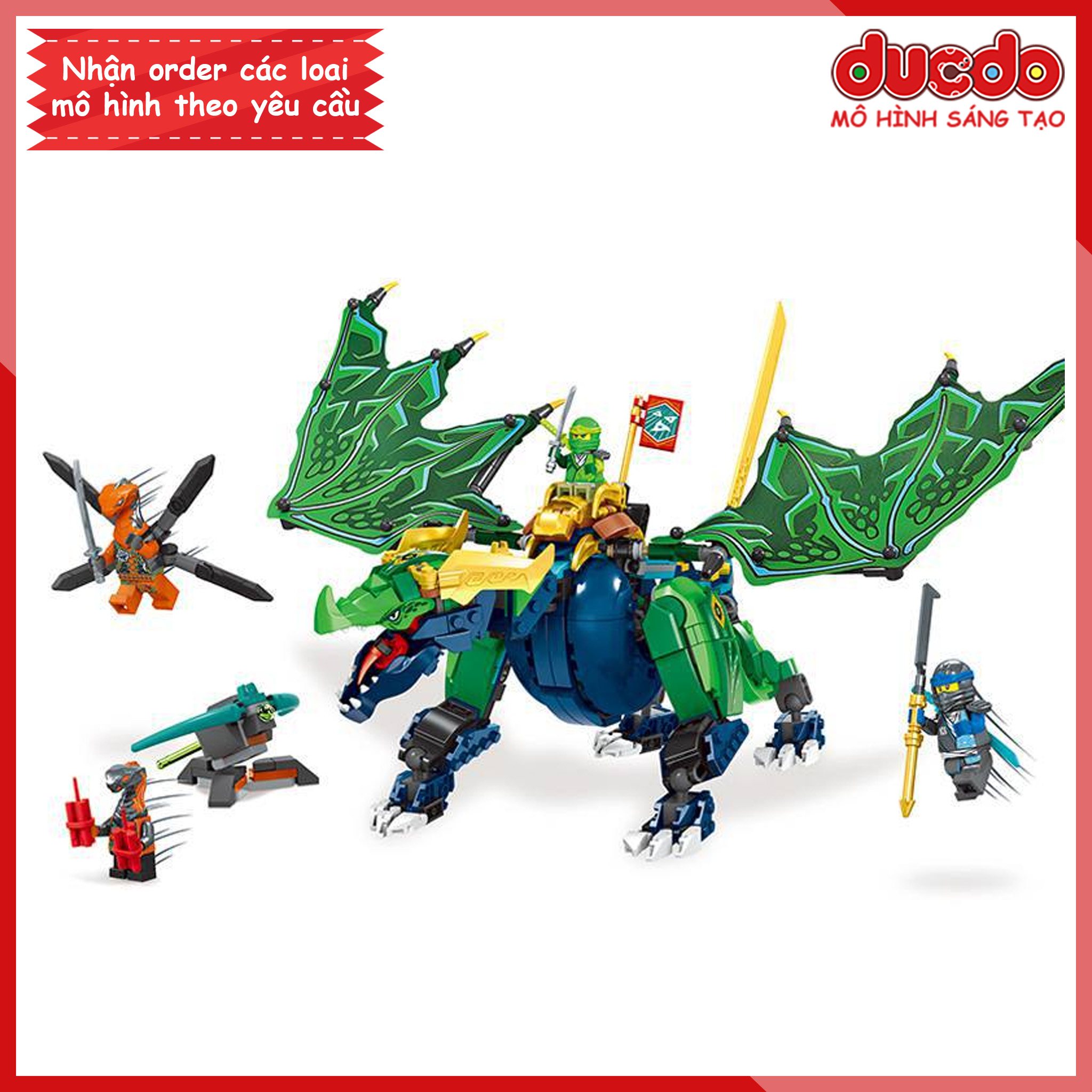 Zimo 82204 lắp ghép ninjago rồng thần huyền thoại của lloyd - đồ chơi xếp hình mô hình ninja minifigures 71766