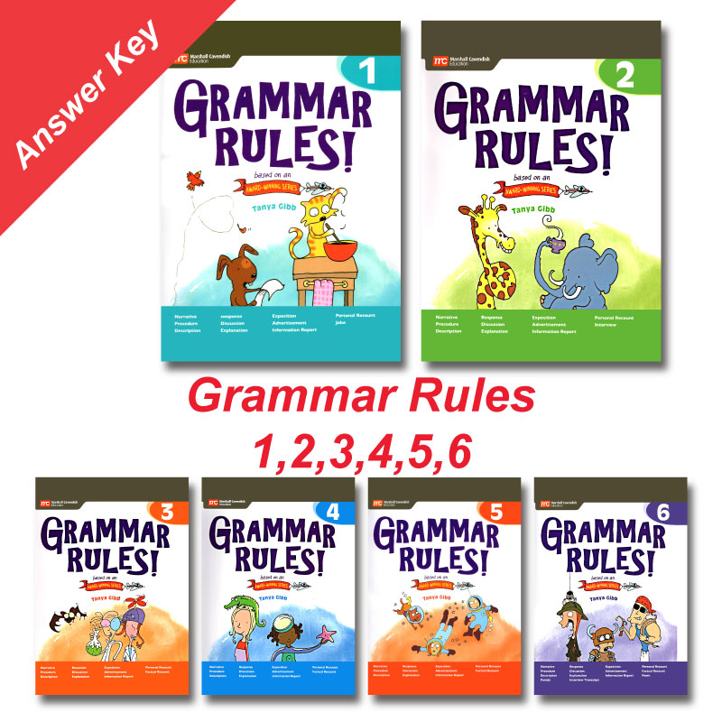 (Bản Chất lượng Cao) Grammar Rules (Quy Tắc Ngữ Pháp) - 6 Books + Answer Key
