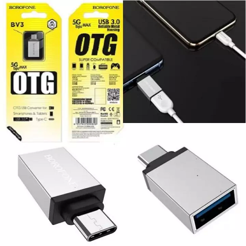 Đầu Chuyển OTG USB-A Sang Type-C BOROFONE BV3