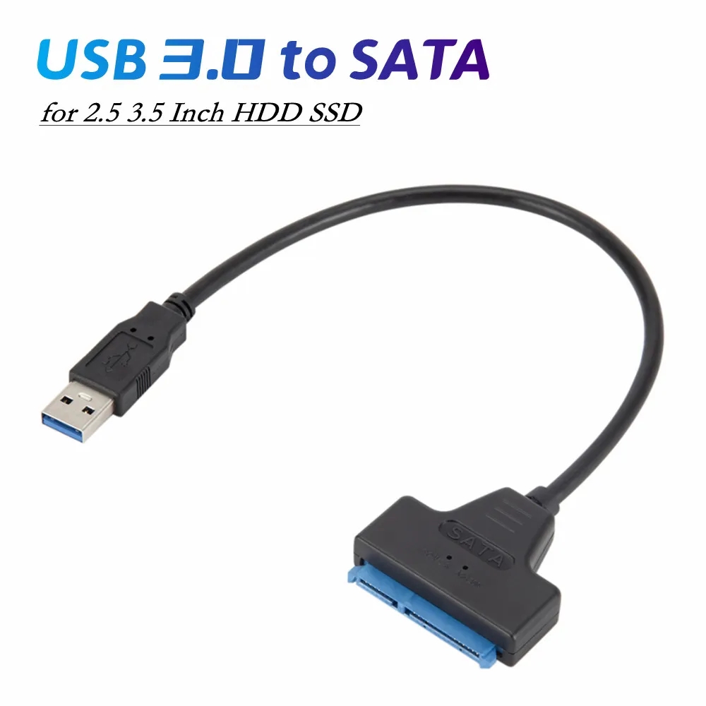USB Sata cable Sata 3 to USB 3.0 computer cable connector USB 3.0 Sata adapter cable supports 2.5-inch SSD hard drives
