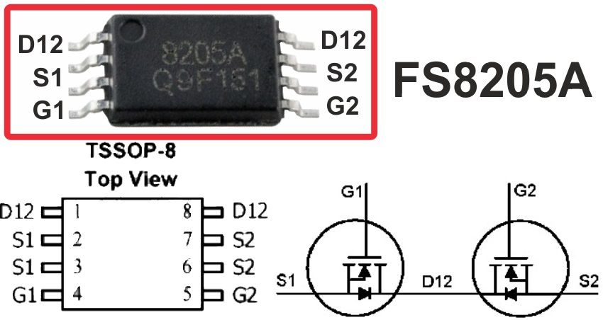 FS8205A Dual N-Mosfet TSSOP-8