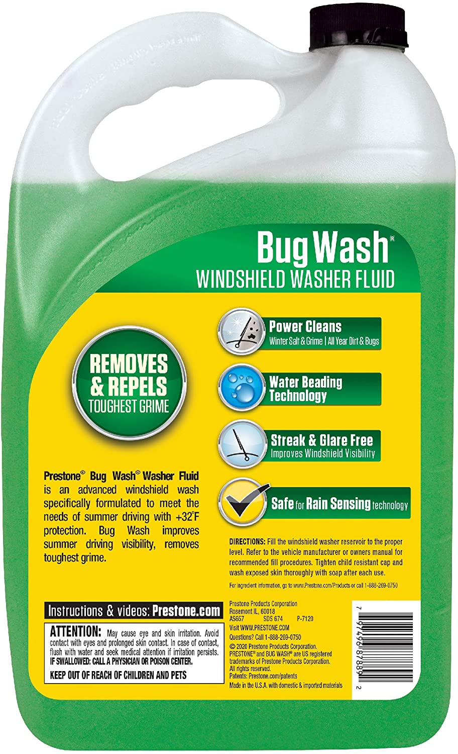 Nước rửa kiếng Prestone Bug Wash Windshield Washer Fluid AS657 - 1GAL (3.78 Lít)