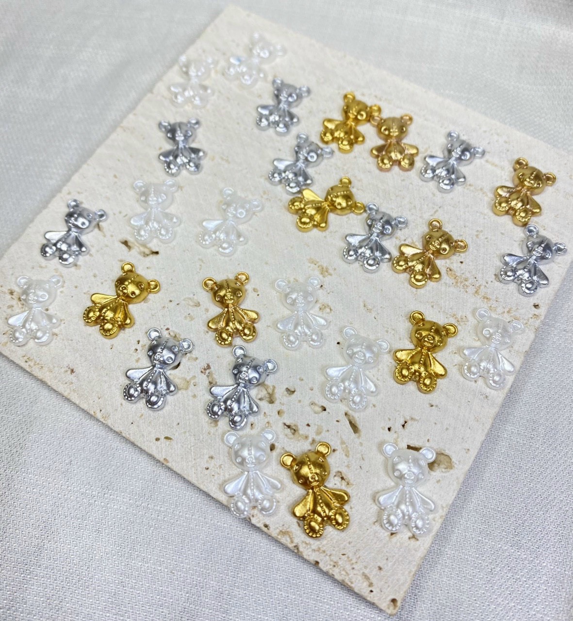 Set charm gấu trang trí móng