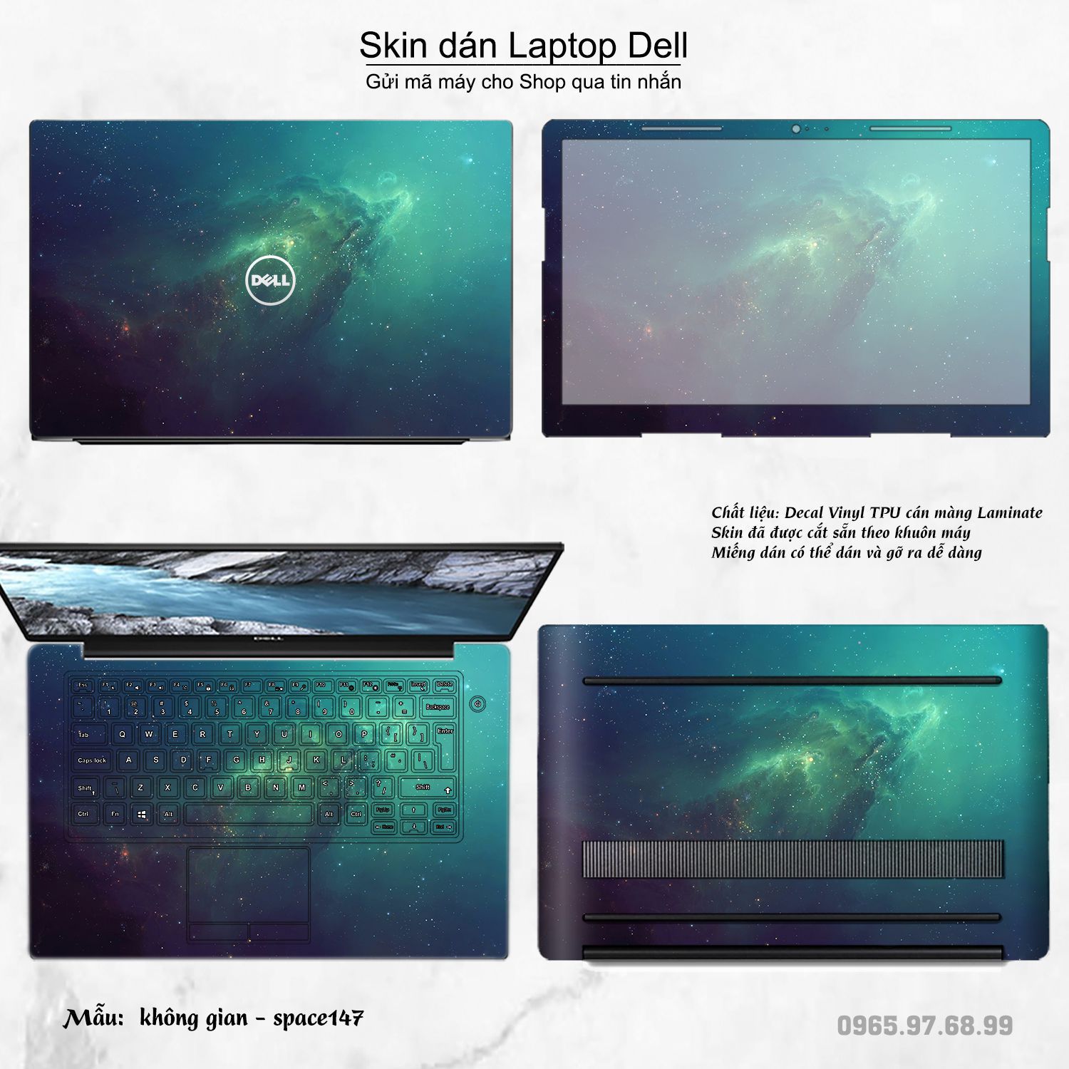 Decal Skin dán Laptop Dell mẫu không gian