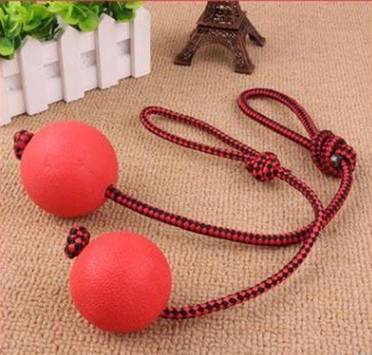 Bóng tập cắn cao su có dây cho chó