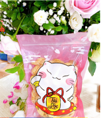Túi zip 26x18cm Mèo Thần Tài (5 chiếc)