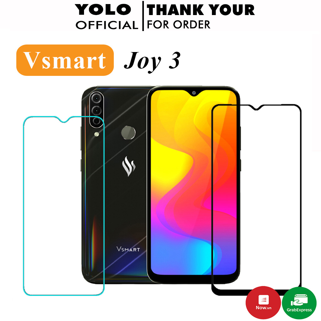 Kính Cường Lực Vsmart Joy 3 Full Màn Trong Suốt 9D 21H Cảm ứng mượt mà độ bền cao - Tặng kèm khăn lau và lấy bụi