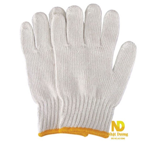 [HCM]Găng tay bảo hộ sợi ngà màu trắng 70g bịch 10 cái dùng trong cơ khí - Bốc vát Hình Thật