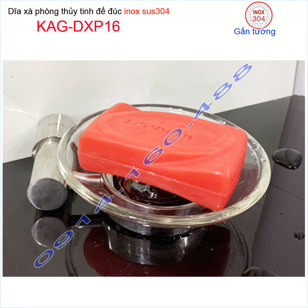 [HCM]Kệ xà phòng KAG-DXP16, dĩa đựng xà bông cục thủy tinh đế tiện tròn đúc thiết kế tuyệt đẹp siêu bền sử dụng tốt